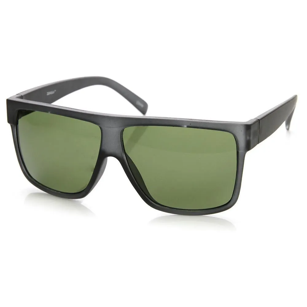 Retro Mens Super Flat Top Horned Rim Sunglasses 8493