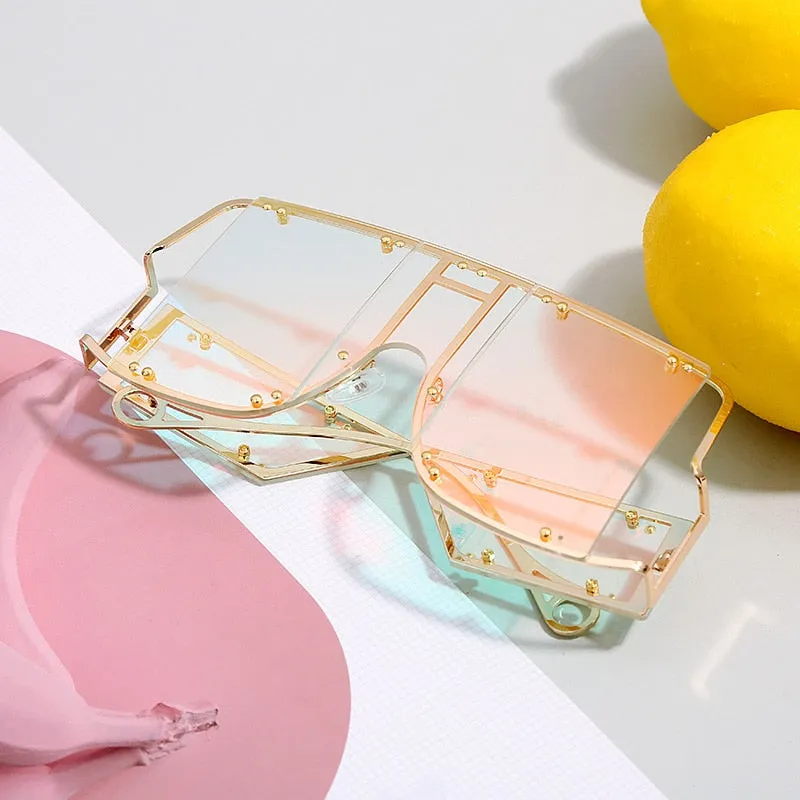 Ryn- Oversized Rimless Sunglasses