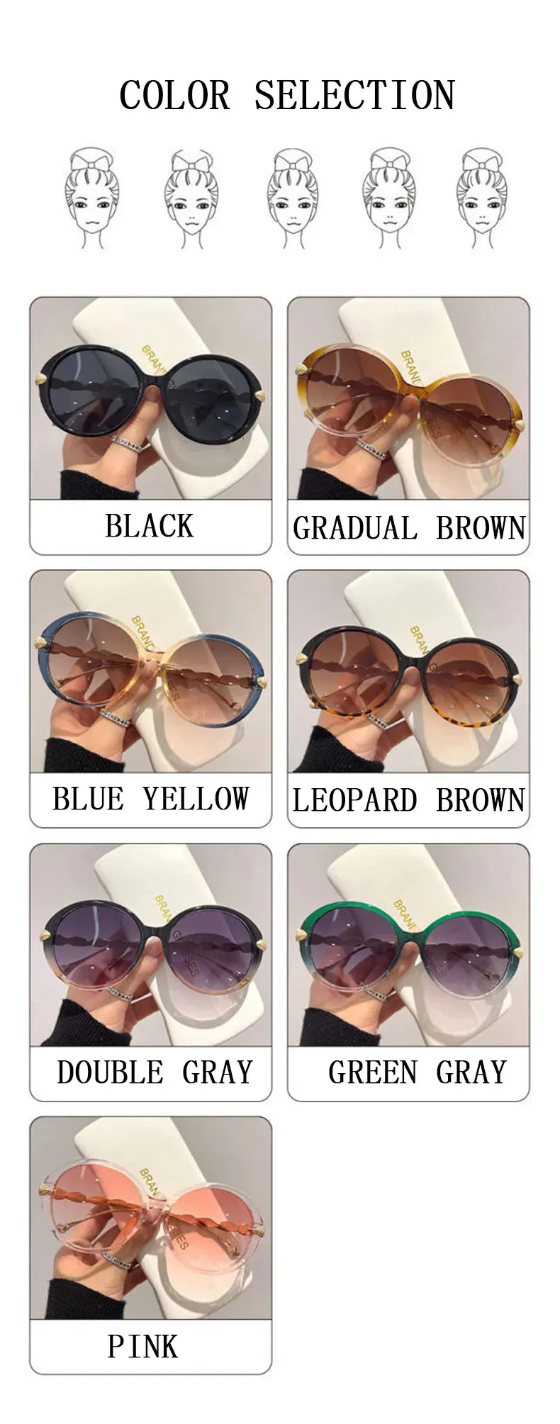 Shania's Round Sunglasses Oversized Vintage Shades