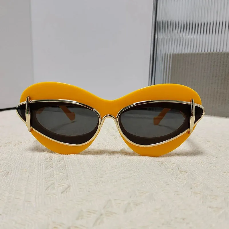 TEEK - Cat Eye Double Frame Sunglasses