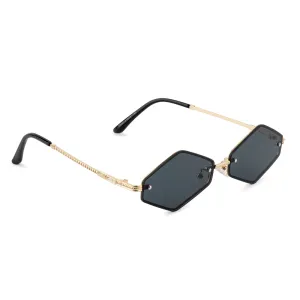 Thin Rim Rhombus Sunglasses In Grey