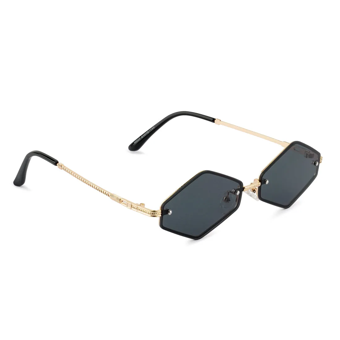 Thin Rim Rhombus Sunglasses In Grey