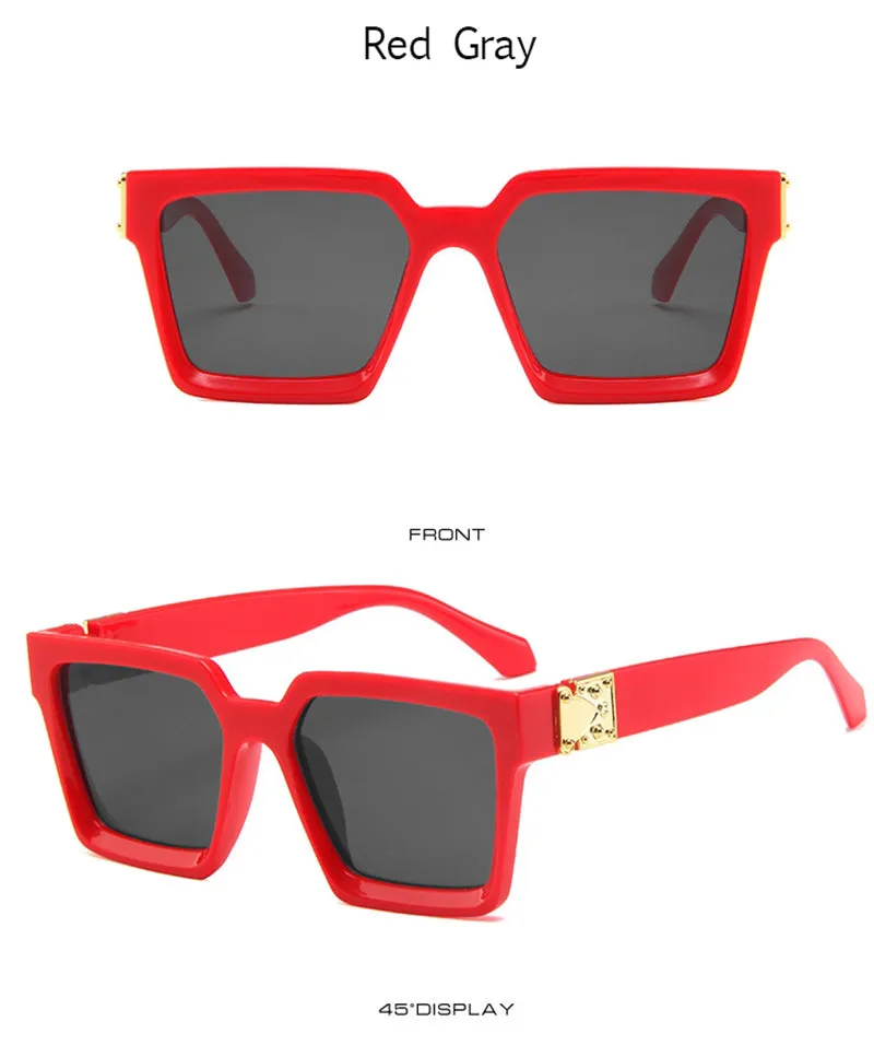 Unisex Square Designer Frame Retro Style Sunglasses