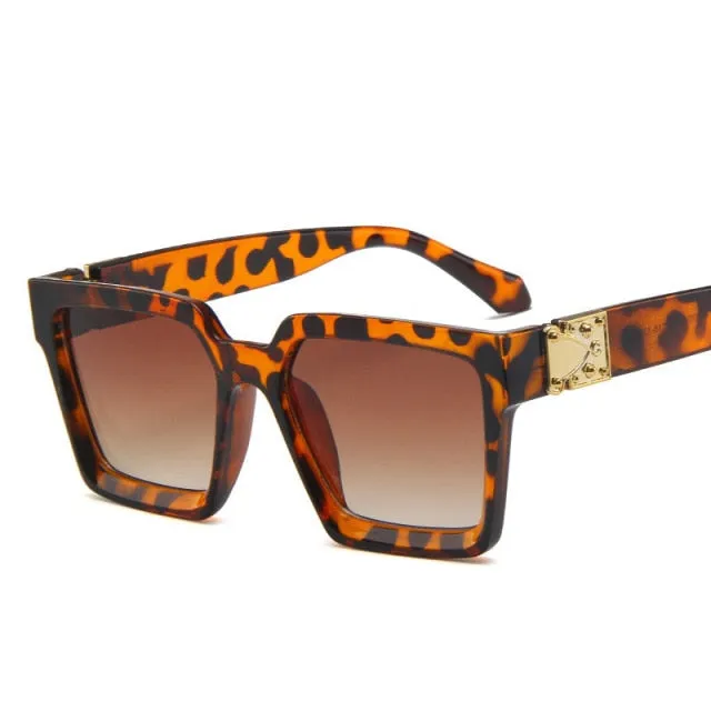 Unisex Square Designer Frame Retro Style Sunglasses