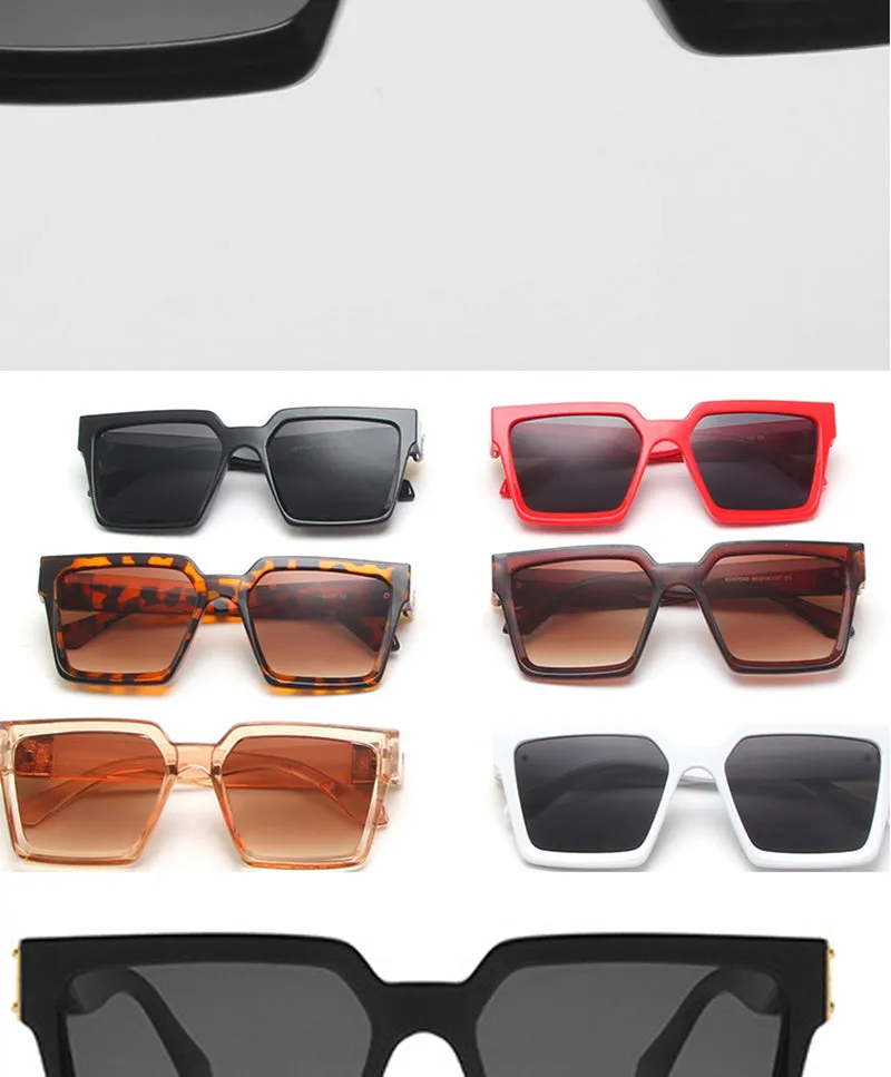 Unisex Square Designer Frame Retro Style Sunglasses