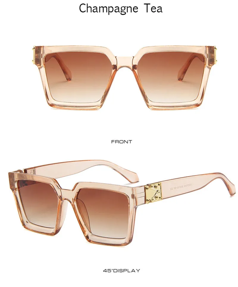 Unisex Square Designer Frame Retro Style Sunglasses