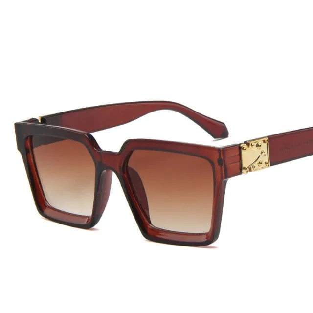 Unisex Square Designer Frame Retro Style Sunglasses