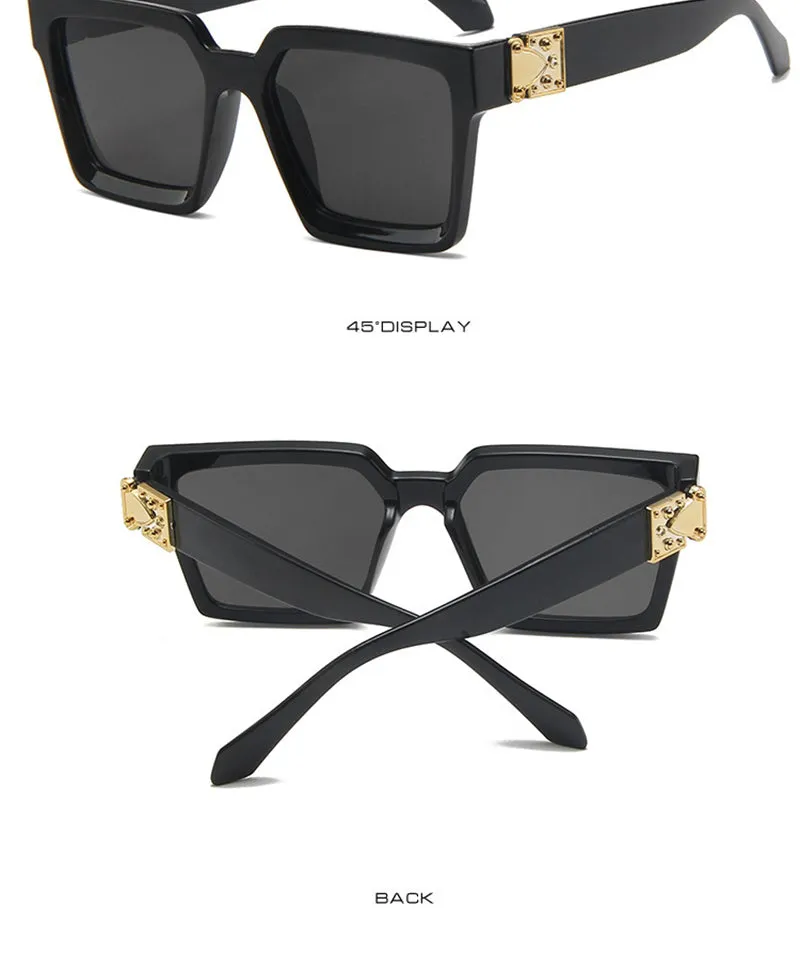 Unisex Square Designer Frame Retro Style Sunglasses