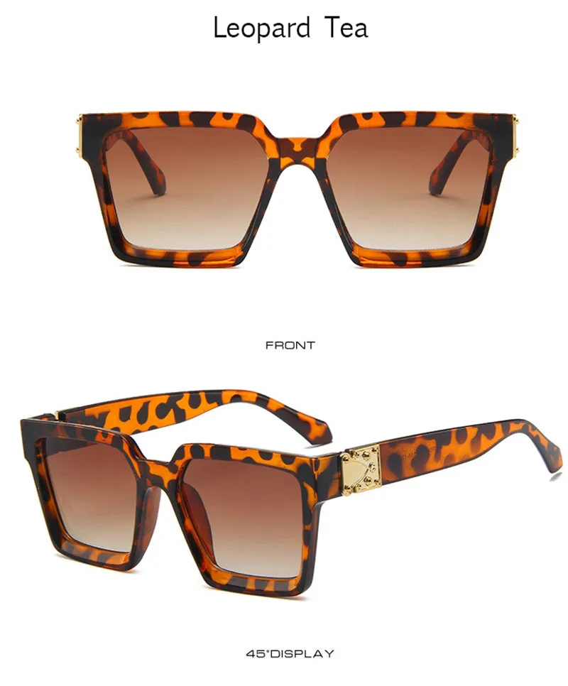 Unisex Square Designer Frame Retro Style Sunglasses