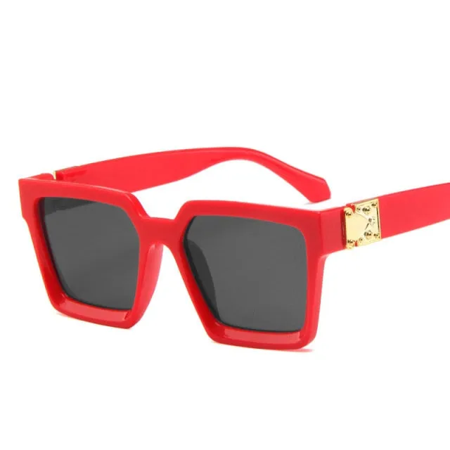 Unisex Square Designer Frame Retro Style Sunglasses