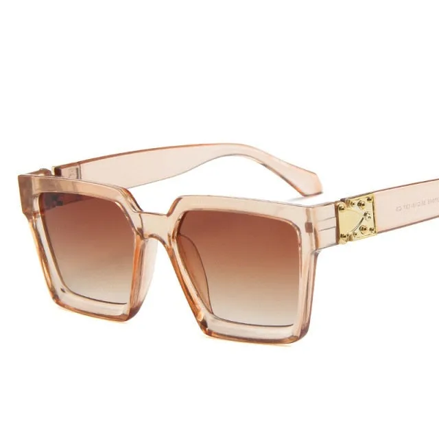 Unisex Square Designer Frame Retro Style Sunglasses