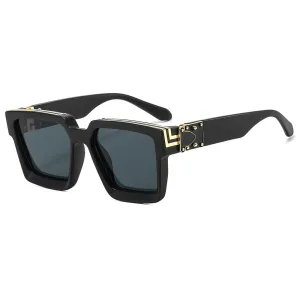 VAIGE Luxury Vintage Square Sunglasses with Clear Polycarbonate Frame and UV400 Protection, High-Quality Designer Eyewear, 57mm Lens Width, Casual Style