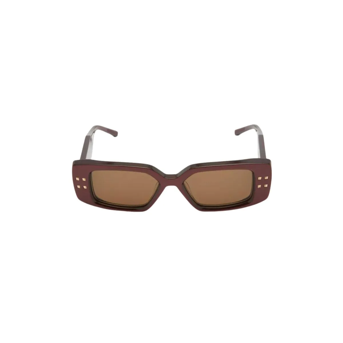 Valentino V-Cinque Sunglasses in Maroon & Dark Brown