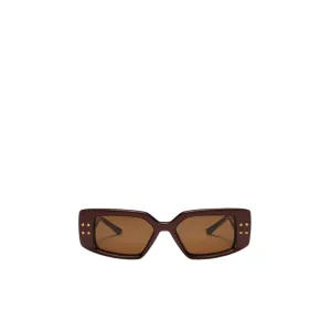 Valentino V-Cinque Sunglasses in Maroon & Dark Brown