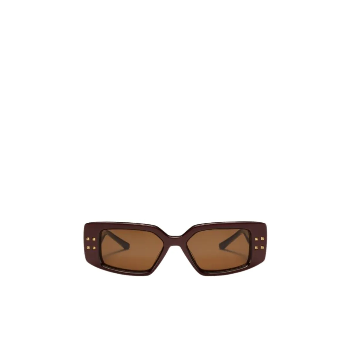Valentino V-Cinque Sunglasses in Maroon & Dark Brown