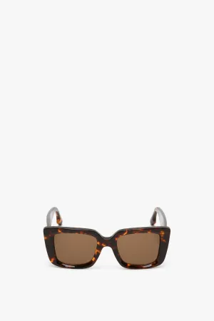 VB Monogram Detail Sunglasses in Dark Havana