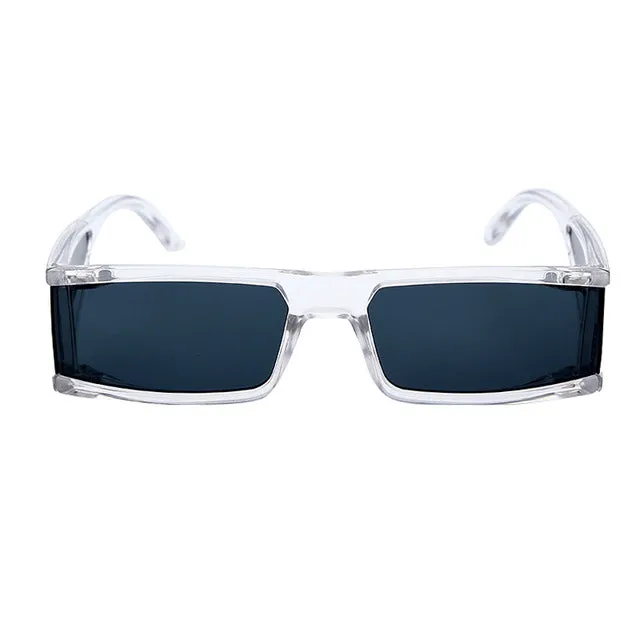 vintage punk mirror rectangle sunglasses