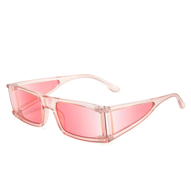 vintage punk mirror rectangle sunglasses