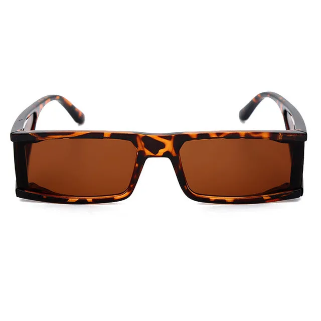 vintage punk mirror rectangle sunglasses