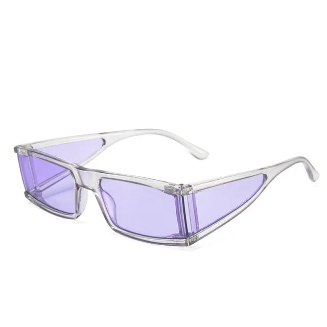 vintage punk mirror rectangle sunglasses