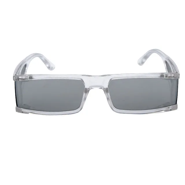 vintage punk mirror rectangle sunglasses