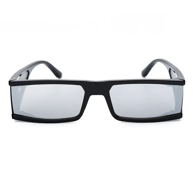 vintage punk mirror rectangle sunglasses