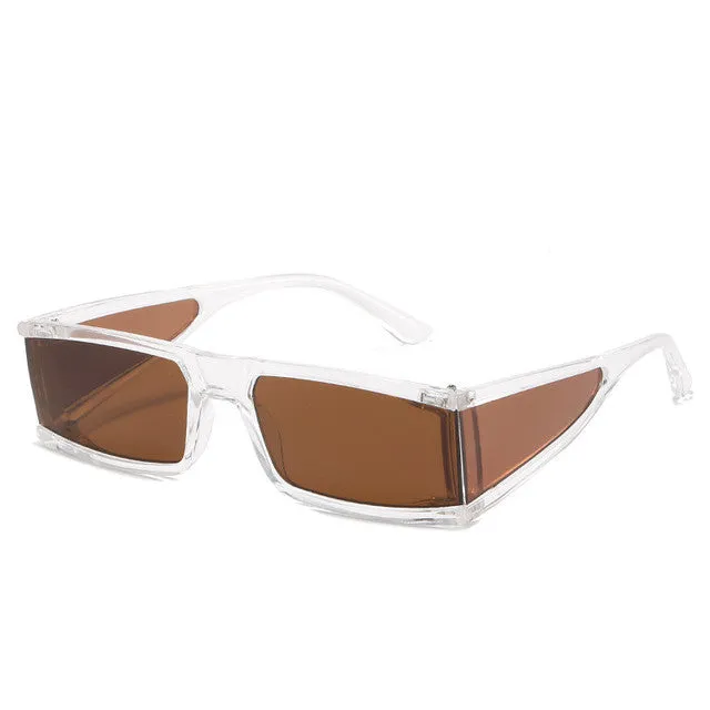 vintage punk mirror rectangle sunglasses