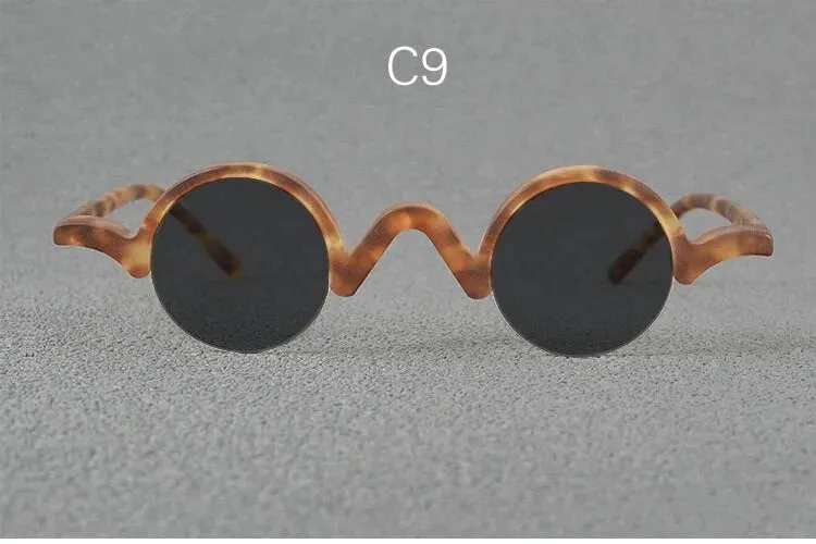 Yujo Unisex Semi Rim Round Acetate Polarized Sunglasses 35mm