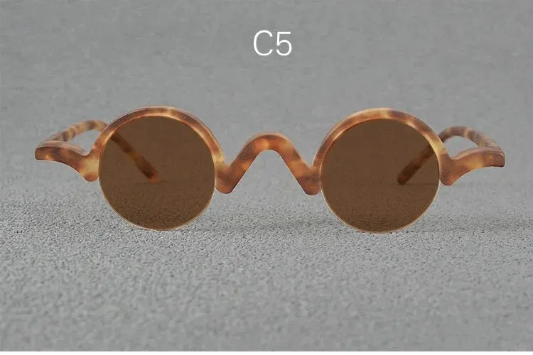 Yujo Unisex Semi Rim Round Acetate Polarized Sunglasses 35mm