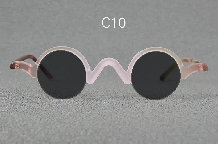 Yujo Unisex Semi Rim Round Acetate Polarized Sunglasses 35mm
